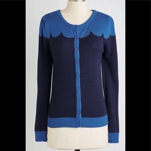 ModCloth Paris Cardigan in Evening Blue size 1X